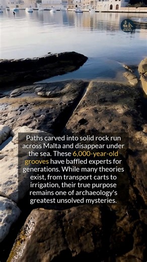 Paths carved into solid rock run across Malta and disappear under the sea. #history #archaeology #ancienthistory | GoodScience