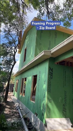 What does Zip board look like during framing progress?