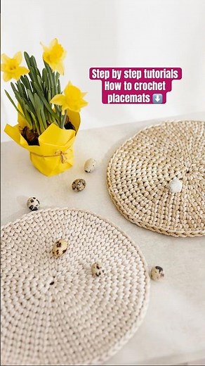 Super easy crochet tutorial - crochet placemats in just 1 hour 🧶 #crochet #diy #crochettutorial