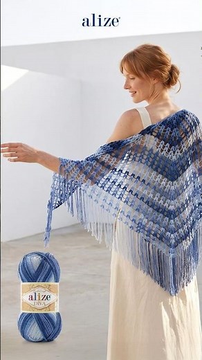 Shawl with Alize Diva Batik