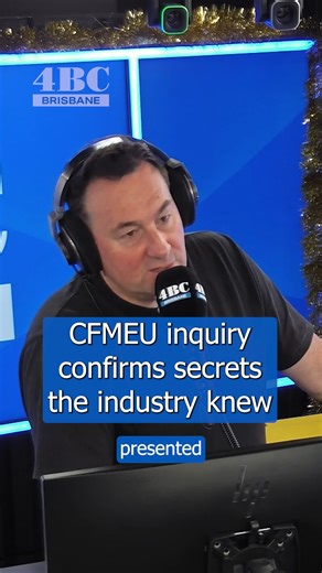 CEO of Civil Contractors Federation, Damien Long, reveals why the "shocking" evidence coming out of the CFMEU Inquiry is actually old news to those at the coalface. | 4BC Brisbane
