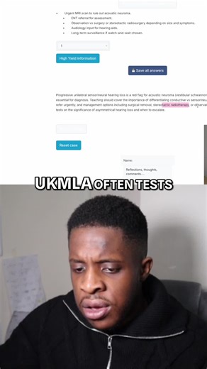 Progressive unilateral hearing loss? That's a red flag for acoustic neuroma. Early MRI is crucial for diagnosis. Know when to refer urgently! #MedicalFacts #AcousticNeuroma #HearingHealth #DidYouKnow #MedEd