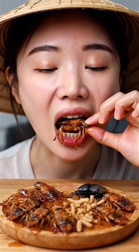 ASMR eating bugs #creepy #asmr #inusual #mukbang
