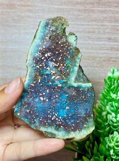 Raw - Chrysocolla Native Copper - Chalcedony Not Polished Size,72x47x7mm - Etsy