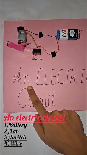 Electric circuit using battery, fan, switch & wire #electric #current #physics #electricalprojects