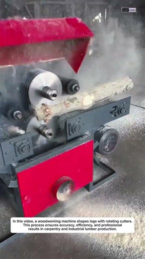 Satisfying Wood Lathe Machine | Precision Log Shaping Process