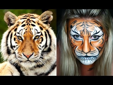 Tiger Transformation Tutorial | Halloween Makeup