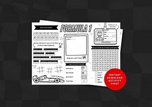 Formula 1 F1 Inspired Printable Activity Sheet Placemat, F1 Formula 1 Colouring Page, Kids Party Table Activity Page Download - Etsy