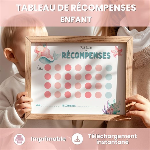 Tableau De Récompense Sirène Enfant, Routine Et Motivation Enfant, Bons Comportements, Système Récompense Enfant, PDF A4 Et US Letter - Etsy