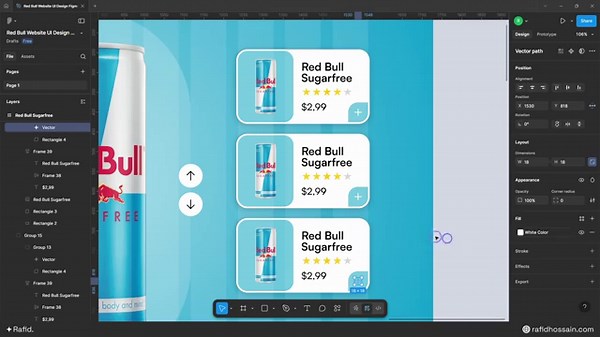 Red Bull Website UI Design in Figma | Animation in Figma | Figma Tutorial For Beginners