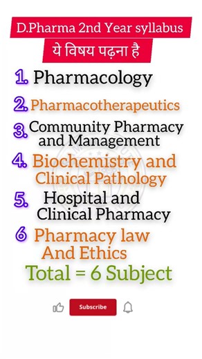 D.Pharma 2nd Year all subjects #syllabus #bteup #dpharma #pharmacy #pharmcist #shorts #motivation