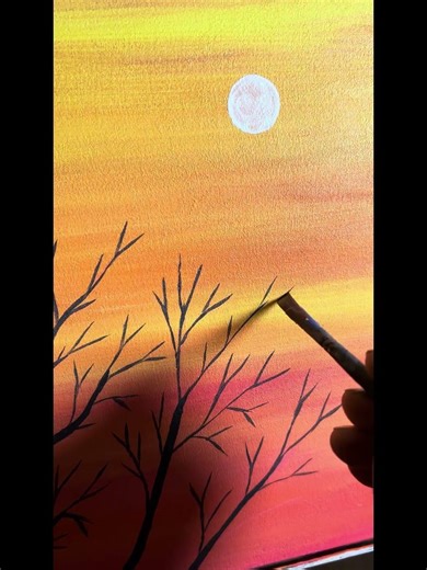 رسمة غروب بسيطه وسهله ✨🎨🖌️