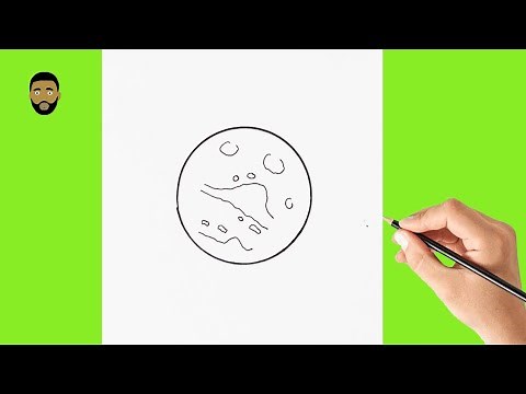 How to draw the planet Mars step by step