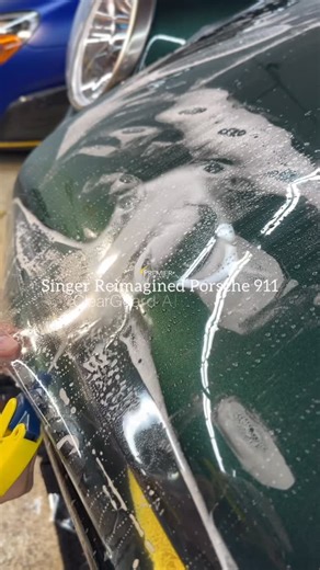 Premier / PPF & Tint Purists on Instagram: "Singer Reimagined Porsche 911 in for custom installed Full Body PPF & Ceramic Coating. The gorgeous color is Verde Zeltweg Metallic. Here is a preview of the full hood PPF installation. 100% custom installed for the most seamless results possible. Using ClearGuard Alpha G2 exclusively for its industry best optical clarity, unmatched gloss, Super Hydrophobicity, and self healing tech. Stay tuned for more on this project. Serving the Bay Area’s most dist