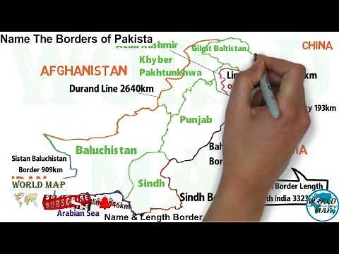 Pakistan Border Names and Length with Neighbour Countries, Pakistan Border Map, Pakistan World Map