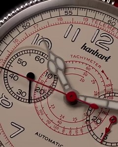 Discover the PIONEER TachyTele featuring two practical scales which are easily readable against the dial, thanks to their red finish: the tachymeter scale for measuring average speeds is incorporated in the centre of the dial in a spiral formation. As this scale allows for a total of three revolutions of the stop indicator hand, it considerably extends the measurement range, enabling even relatively slow speeds of 60 km/h down to 20 km/h to be measured. Precision watchmaking for your wrist. | Ha