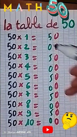 Maths and tips #the 50 times table #short video
