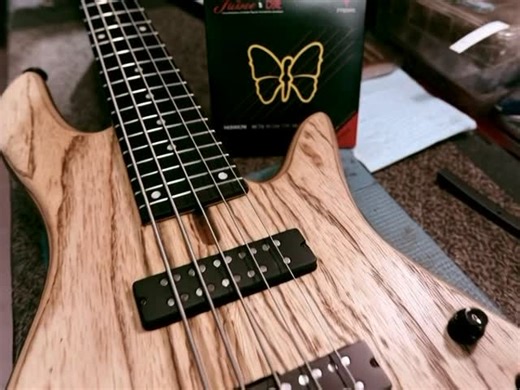 Fodera Guitars on Instagram: "🦋Fodera X DR Strings🦋 Fresh out of final setup by Joey 🔧✨ This Emperor 5 Standard is now wearing Fodera x DR Strings—and it absolutely comes alive 🎶🔥 Our partnership with @drstrings is built on the same principles we put into every Fodera instrument: consistency, feel, musical response, and reliability night after night 💪🎸 These strings are spec’d for all basses to deliver clarity, punch, and a balanced, authoritative low end—without sacrificing warmth or tou