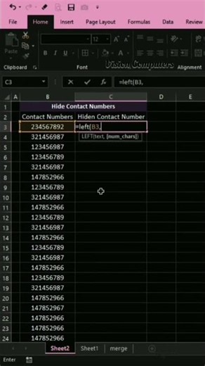Left Function in Excel