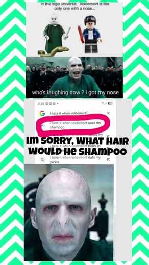 When Voldemort finally wins the nose joke 😅 #voldemort #harrypottermeme #funnymeme