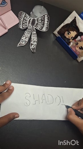 3d shadow lettering tutorial || writing the word "shadow || #comment your name #art #viral #trending