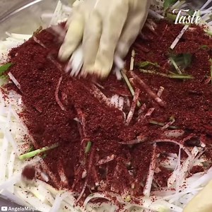 10M views · 44K reactions | This is how kimchi is made. Credit: AngelaMinjiKim (youtube.com/user/AngelaMinjiKim | instagram.com/AngelaMinjiKim) | Taste Life | Facebook