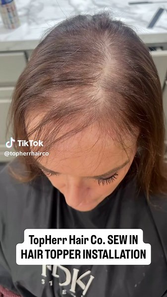 From install ➡️ transformation - Hair Stylists, imagine giving THIS to your clients… Ready to learn? Seats are open for our next sew-in topper class! #hairtransformation #hairtopper #hairloss #thinhairsolutions #topherrhairco