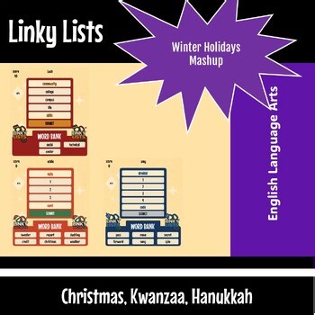 Linky Lists Winter Holiday Mashup Drag & Drop Reaction Word Chain Game 230  Pool