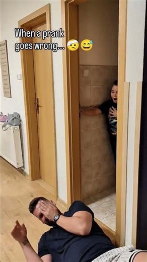 When a prank goes wrong 🤕😅 #PrankGoneWrong #ScaredReaction #FunnyFamilyMoments #unexpected