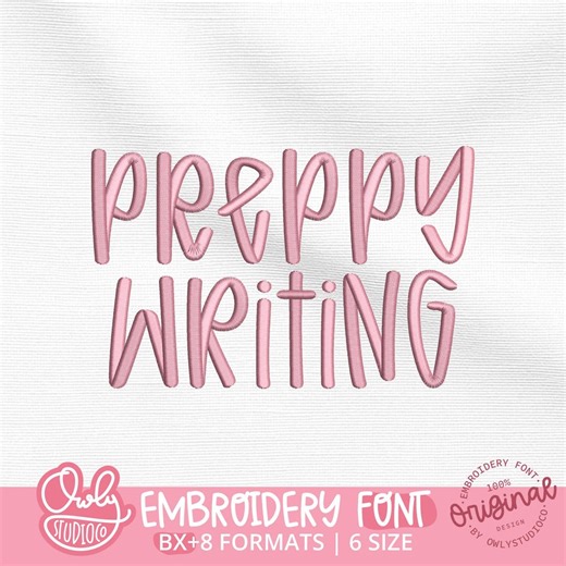 Preppy Writing Embroidery Font, Skinny Handwriting Alphabet (digital Download) - Etsy