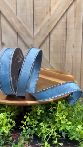 Steel Blue Silky Sheen Wired Ribbon, 1 Inch X 10 Yards, Farrisilk Designer Ribbon - Etsy