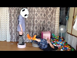 レゴブロック手押し相撲デスマッチ【輪ゴムスイカ親子】