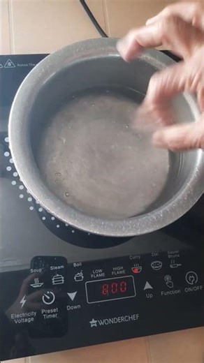 How to cook rice on induction cooktop|How to make perfect soft rice plain rice #shorts #rice#cooktop