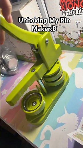Using my pin maker for the first time!:D✨ #pinmaker #buttonpin #pins #shorts #craft #badgemaking