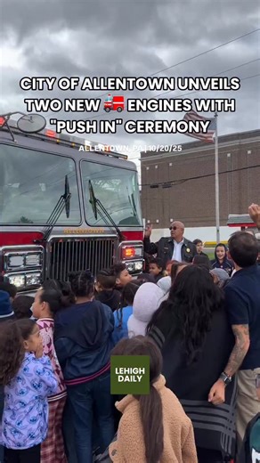 9.3K views · 1.3K reactions | The City of Allentown celebrated the welcome of two new fire engines to the force with the help of local school students. The new engines cost ~$1m each and are a huge upgrade to the force. The tradition dates back to the 1800s and today symbolizes pride, teamwork & celebration. #lehighvalley #lehighvalleypa #allentown #allentownpa #fireengine #bethlehem #bethlehempa #fire #firefighter | Lehigh Daily | Facebook