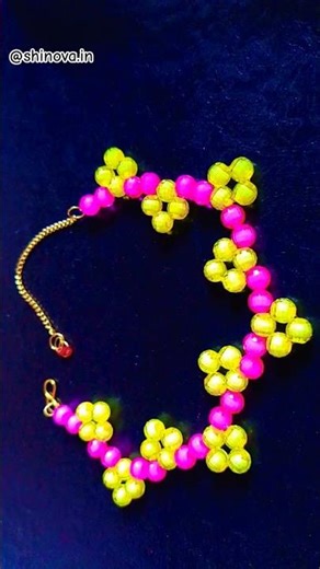 🌸 DIY Bib Necklace | Yellow & Pink Beads Jewelry Making Tutorial #BibNecklace #BeadedNecklace #DIY