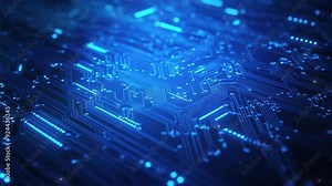 Abstract blue circuit board background. Abstract technology background. High technology and digital network. Futuristic hi-tech. High tech connection network pattern. Digital circuit board. 4K Video