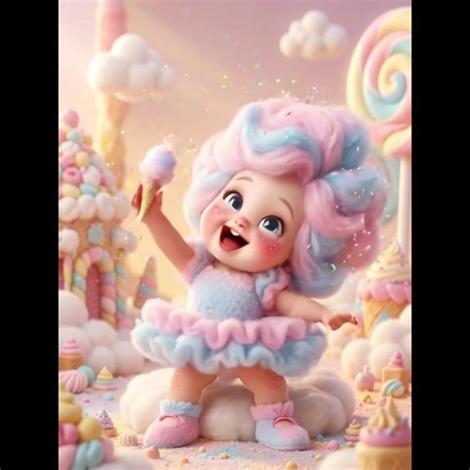 Sweet Cotton Candy Dream: 3D Animated Baby Character# viral # short # cartoon