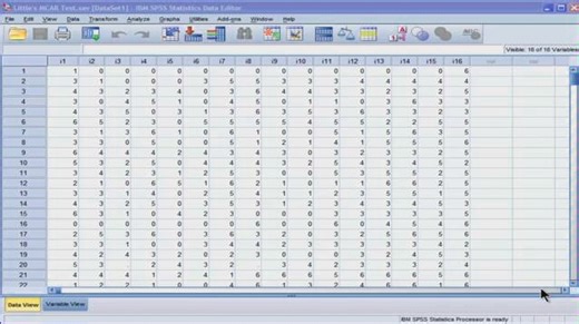 Little's Missing Completely at Random（test for MCAR )