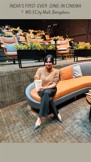 Shruthi Sathyan on Instagram: "Bengaluru just got its first ever dine-in cinema! And it’s an experience you don’t want to miss! 🍿✨ Prices starting at Table for 2 – ₹490 onwards Table for 2 (Premium) – ₹620 Sofa Table for 2 – ₹570 Sofa Table for 4 – ₹990 I recently visited the new PVR INOX at M5 ECity Mall, and honestly, it’s a total game-changer. Imagine watching your favourite movie on a stunning Onyx LED screen, while being served freshly made gourmet food, all without leaving your seat! 😍 T