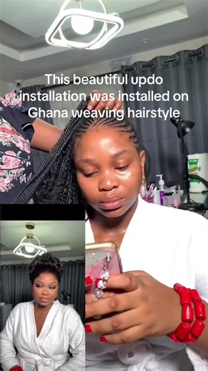 Ghana Weaving Hairstyle: Stunning Updo Installation