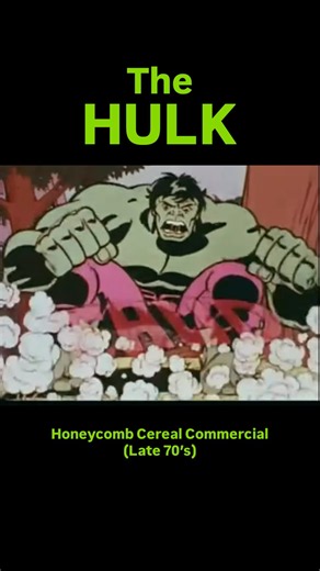 The Hulk Honeycomb Cereal Commercial #70s #thehulk #hulk #honeycomb #cereal #commercial #retro