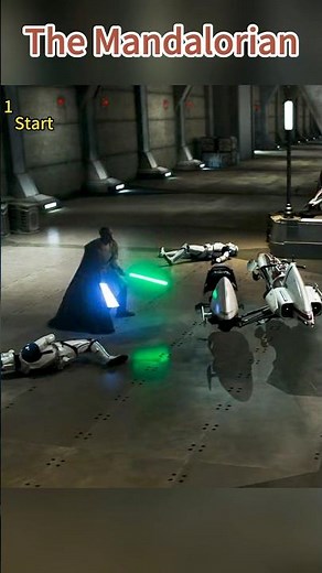 Jedi Master Beq Fights Off Clones to Save Grogu