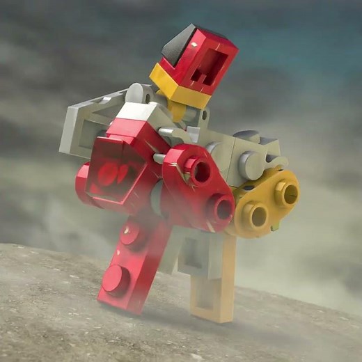 2 T-rexes LEGO brick combiner robot?! #lego #moc #combiner #zenkaiger #powerrangers