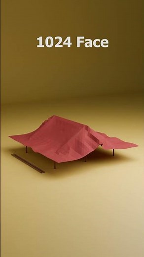 Cloth simulation Tent 0 Face to 4k Face #blender #clothsimulation #animation #learning #3dart #3d