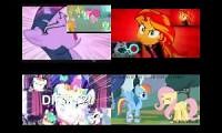 Mix of 4 videos from youtube : My Little Pony Sparta Remix Quadparison
