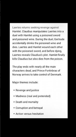 Short summary of Hamlet by William Shakespeare #english #education #learning