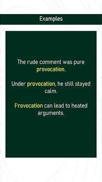 provocation # Expand Your English Vocabulary