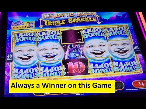 Super Big Win on the Majestic Moon Triple Sparkle Slot!! Konami Game