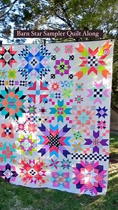 One year ago today I took this video of my finished Barn Star Quilt before I loaded it to the longarm, I still love it very much!! Hope you have a happy Monday filled with happy colors!! 🩷💙💜❤️ | Thread Graffiti - Long Arm Quilting by Gina Tell